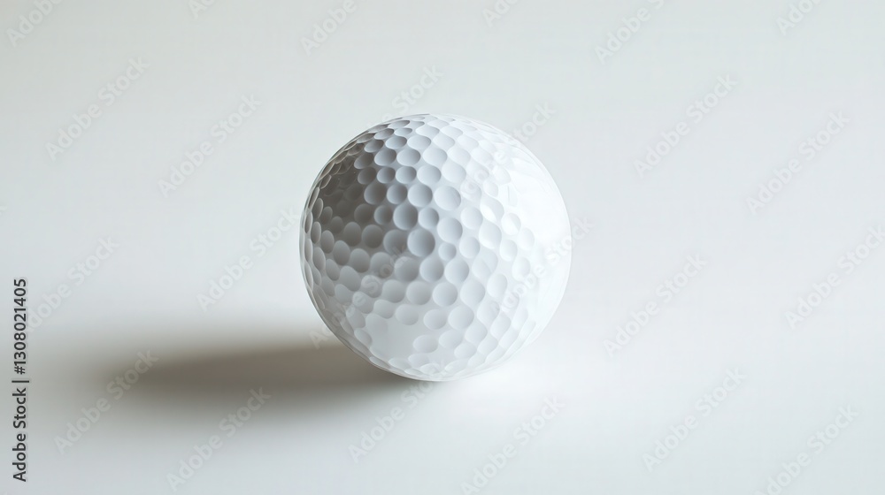 single white dimpled golf ball, reflecting its classic design and smooth, textured surface single white dimpled golf ball, reflecting its classic design and smooth, textured surface