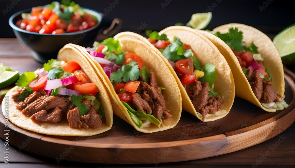 delicious tacos filled with seasoned beef and fresh vegetables ready to enjoy at a casual dining spot delicious tacos filled with seasoned beef and fresh vegetables ready to enjoy at a casual dining spot