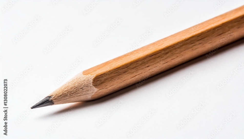 Fototapeta premium Wooden Pencil Isolated on an Abstract White Background