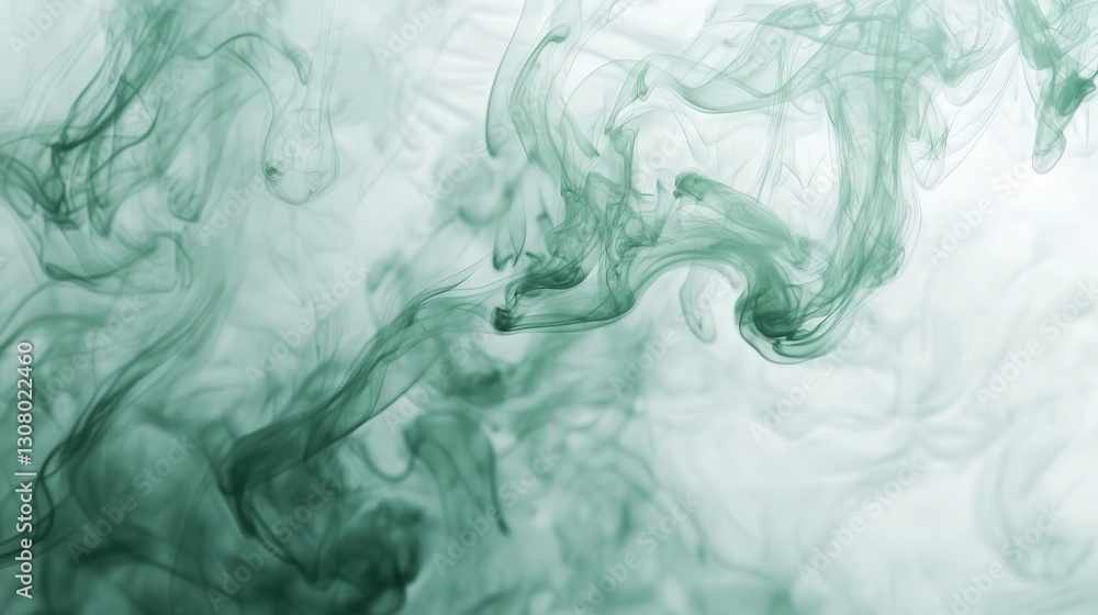 Naklejka premium green smoke swirling into delicate flame shapes, producing a visually stunning and otherworldly effect