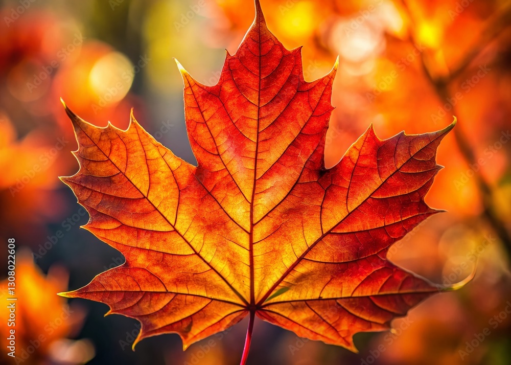Autumn Maple Leaf Close-Up: Vibrant Red and Orange Fall Foliage Autumn Maple Leaf Close-Up: Vibrant Red and Orange Fall Foliage