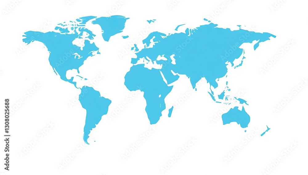 Low poly world map, blue triangles on white background, illustration, simple Low poly world map, blue triangles on white background, illustration, simple