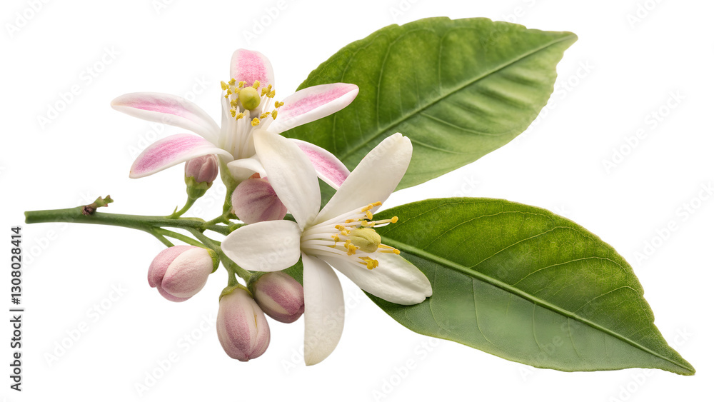 Fototapeta premium Stunning Close-up of Blooming Orange Blossom Branch