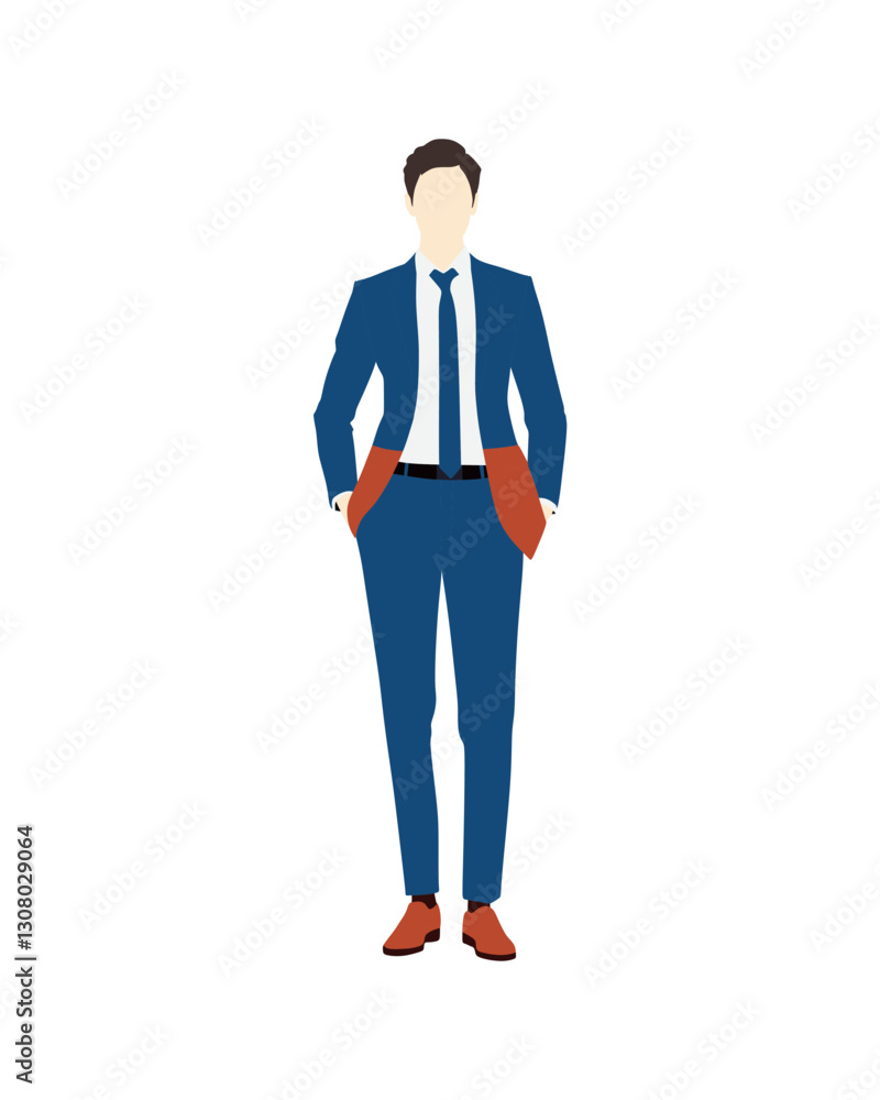 Flat vector people and illustration, man with formal executive outfit Flat vector people and illustration, man with formal executive outfit