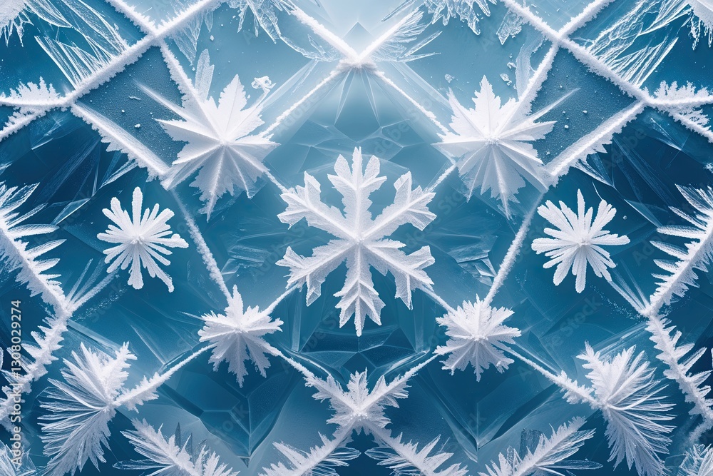Stunning Winter Ice Patterns Aesthetic Geometric Frost Background Stunning Winter Ice Patterns Aesthetic Geometric Frost Background