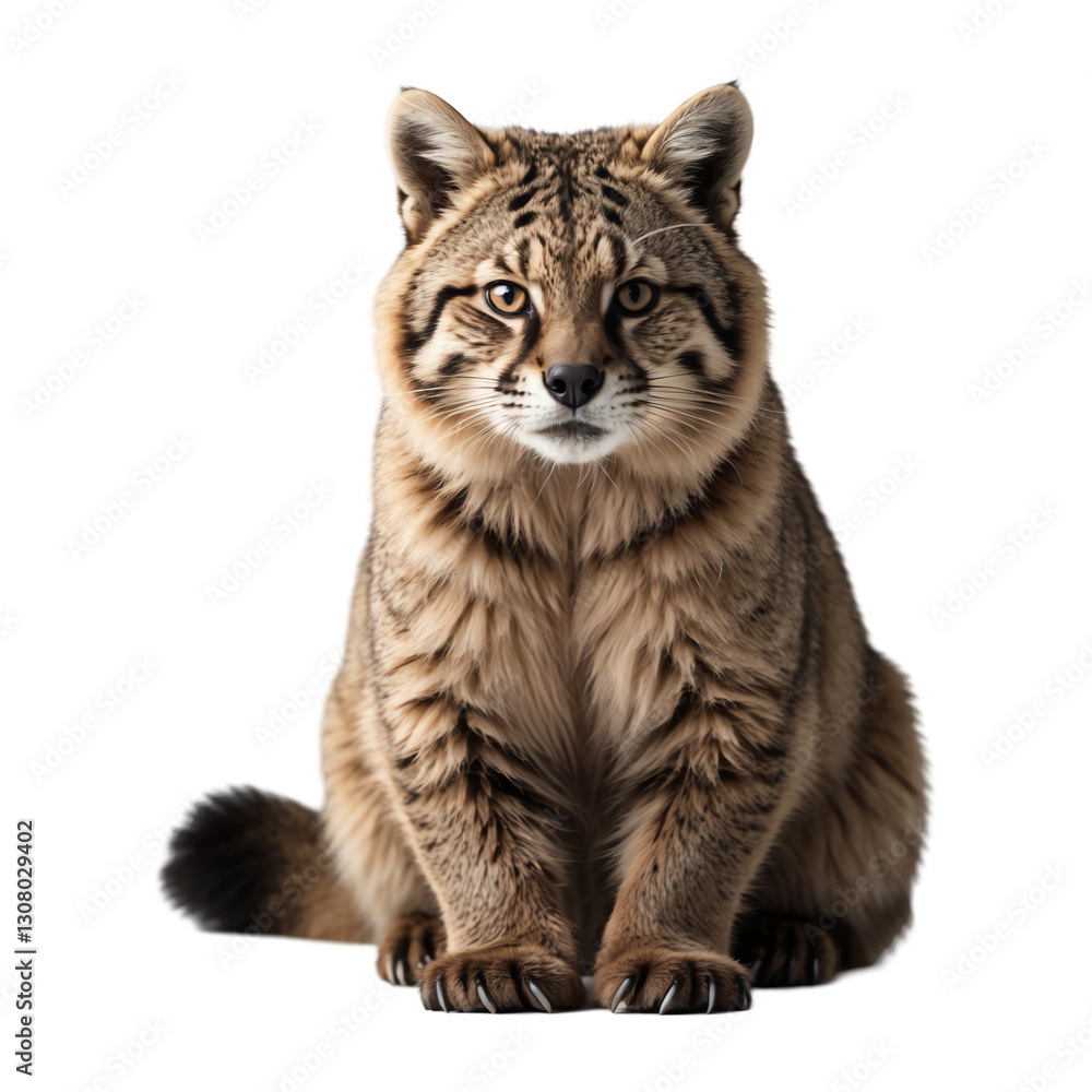 Obraz premium Strong Bearcat Sitting with Confidence Isolated on Transparent Background.