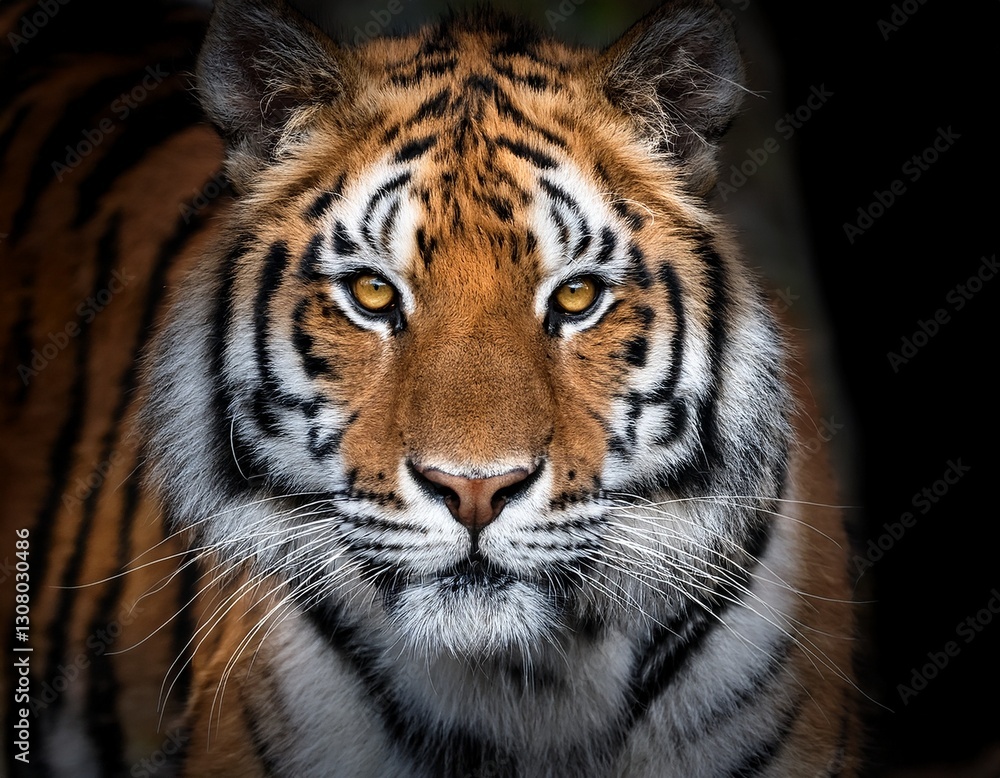 Fototapeta premium detailed photo of a ferocious tiger head