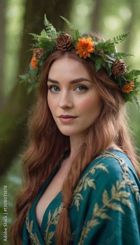 Mystical Forest Druid Woman with Nature Magic, Flowing Robes, and Ethereal Glow | Fantasy Art & Mythology Mystical Forest Druid Woman with Nature Magic, Flowing Robes, and Ethereal Glow | Fantasy Art & Mythology