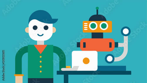 Robot Integration An engineer programming a small robot symbolizing the practical application of AIML in robotics and automation.