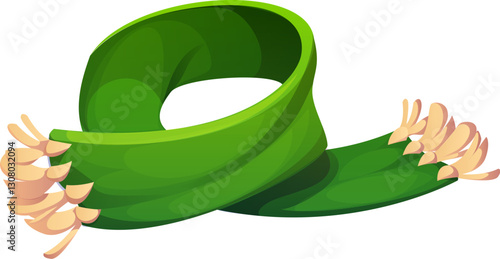 St Patrick day and Irish holiday green scarf of leprechaun costume, cartoon vector. Saint Patrick festival and Ireland national holiday traditional green scarf for Irish patriotic clothing garment