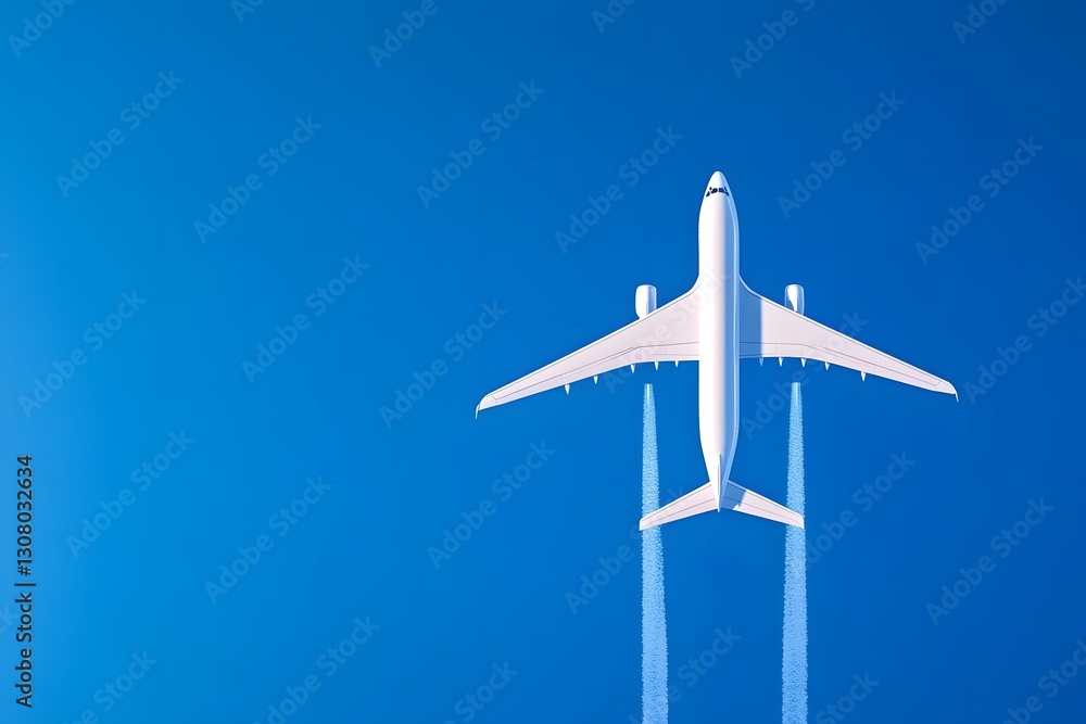 Sleek Silhouetted Aircraft Soaring Through Geometric Flight Path Lines Against Clear Blue Sky Backdrop Sleek Silhouetted Aircraft Soaring Through Geometric Flight Path Lines Against Clear Blue Sky Backdrop