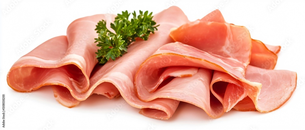 Sliced Ham Roll Isolated on White Background Sliced Ham Roll Isolated on White Background