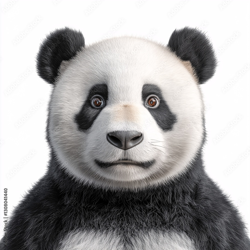 Fototapeta premium Realistic Cute Panda Portrait: Stunning Photorealistic Wildlife Art