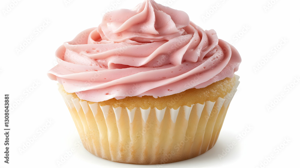 Pink Frosting Cupcake: A Delicious Realistic Image Pink Frosting Cupcake: A Delicious Realistic Image