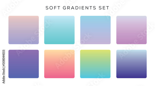 Soft Pastel Color Gradient Set palette swatches collection