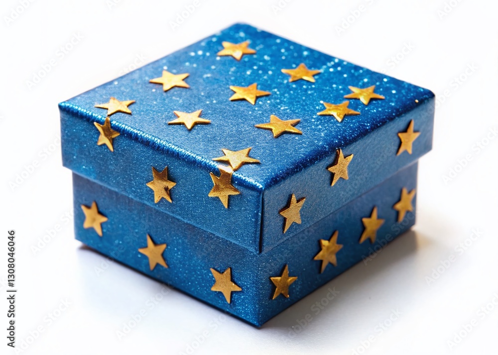 Obraz premium Celestial Blue Gift Box: Starry Night Packaging Product Shot
