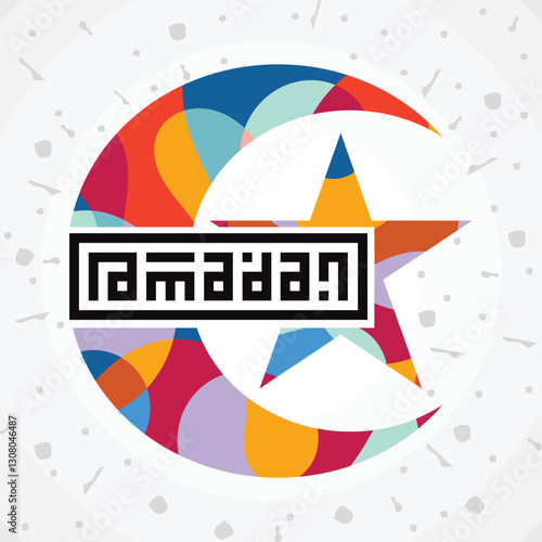 Square Colorful Fluid Shapes Composition Ramadan Greeting