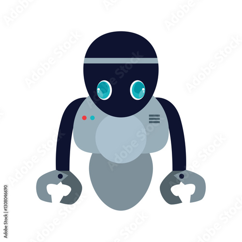 Vector image of a robot icon with a white background
