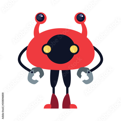 Vector image of a robot icon with a white background