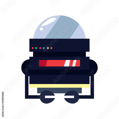 Vector image of a robot icon with a white background