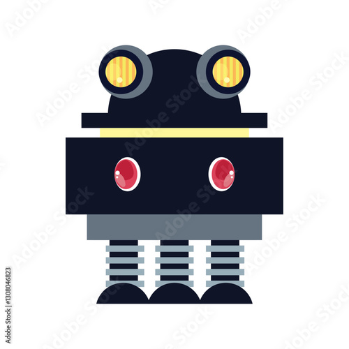 Vector image of a robot icon with a white background