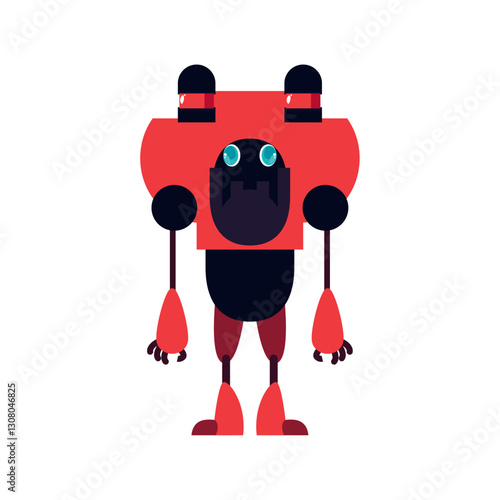 Vector image of a robot icon with a white background