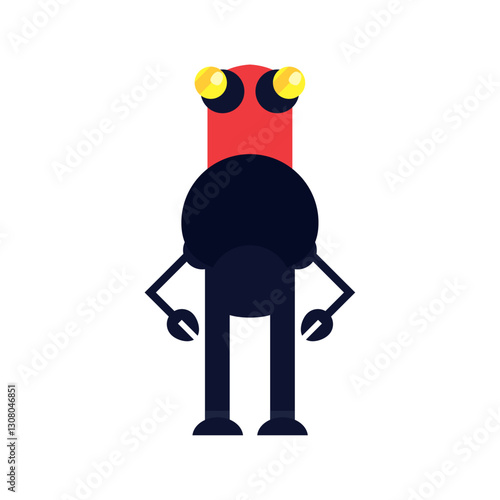 Vector image of a robot icon with a white background