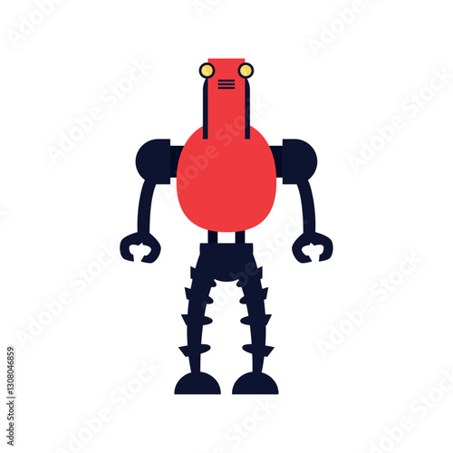 Vector image of a robot icon with a white background