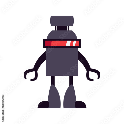 Vector image of a robot icon with a white background