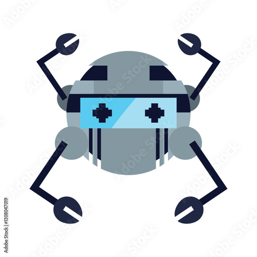 Vector image of a robot icon with a white background