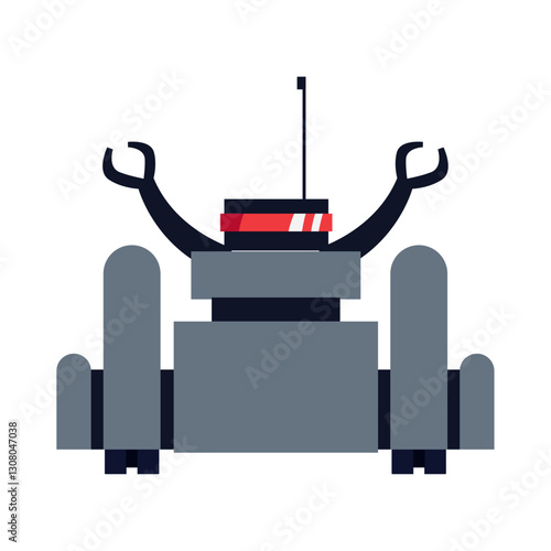Vector image of a robot icon with a white background