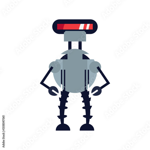 Vector image of a robot icon with a white background