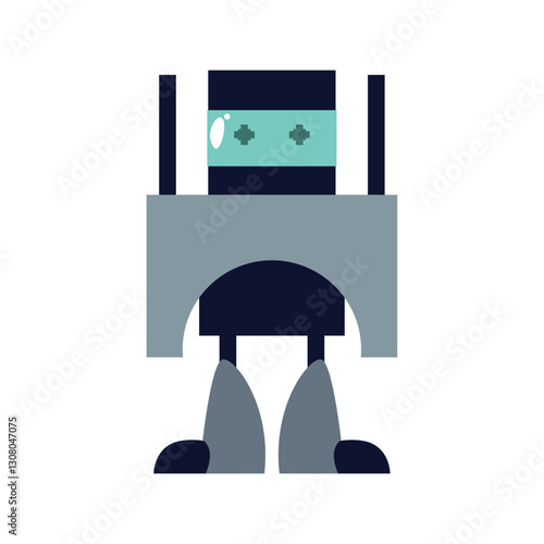 Vector image of a robot icon with a white background