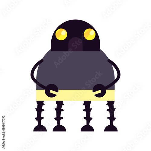 Vector image of a robot icon with a white background