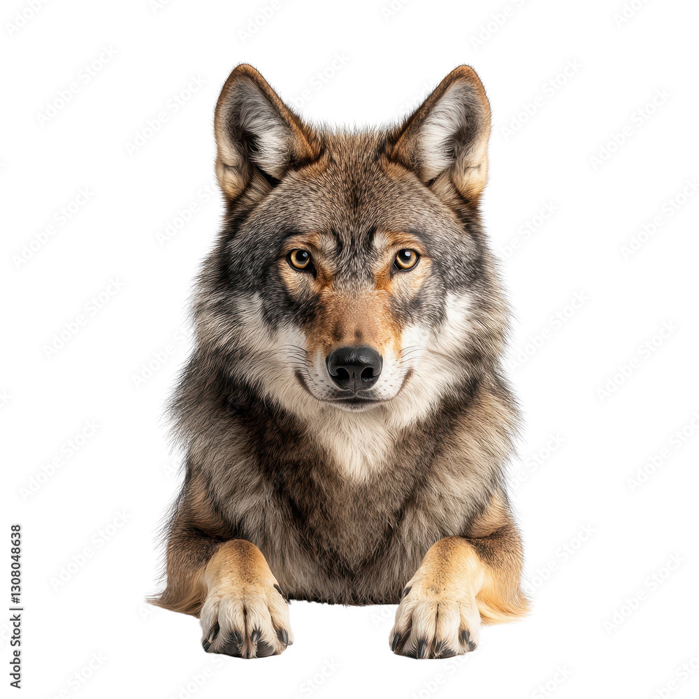 Fototapeta premium Majestic wolf portrait with striking features