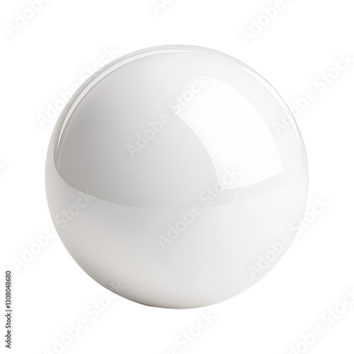 Glossy white sphere with reflective surface
