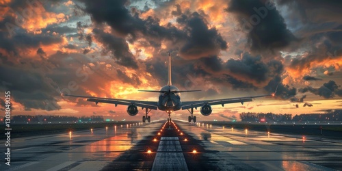 airplane before lift up - movie shot