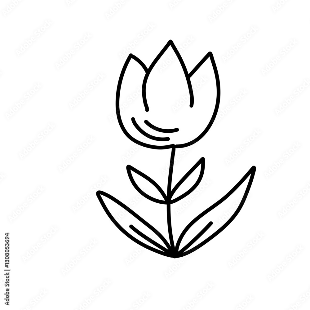 Obraz premium Flowers line icon