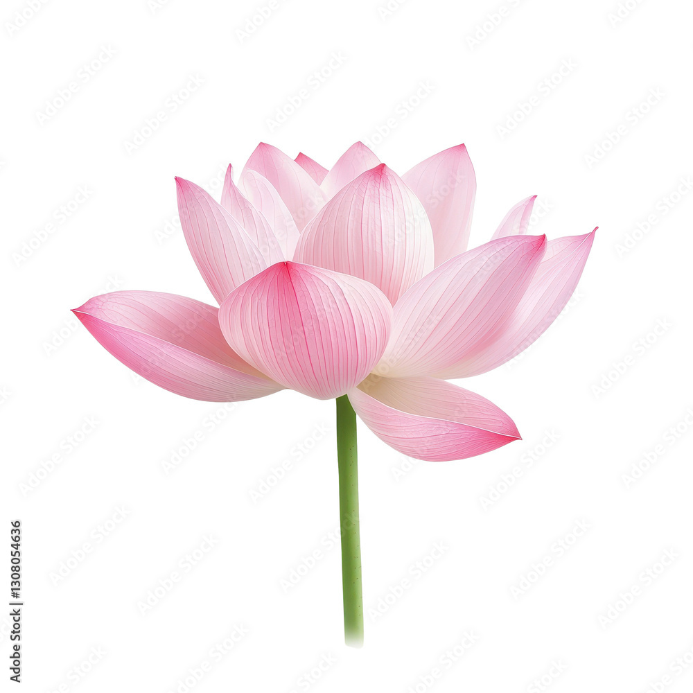 Elegant pink lotus flower with delicate petals Elegant pink lotus flower with delicate petals