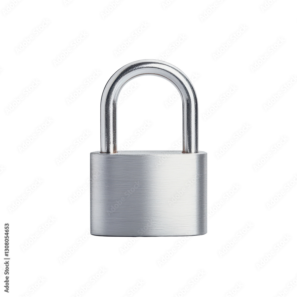 Silver padlock on a transparent background Silver padlock on a transparent background
