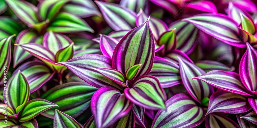 Fototapeta premium Close-up Long Exposure Photo of Purple and Green Wandering Jew Plant - Lush Ground Cover