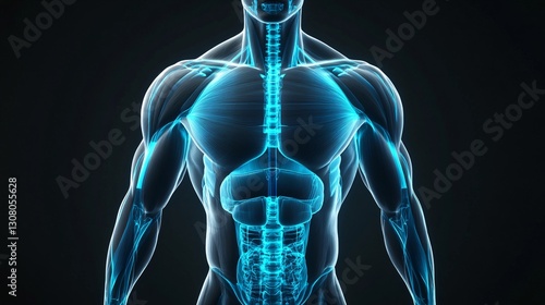 Male Chest and Abdominal Muscles Anatomy