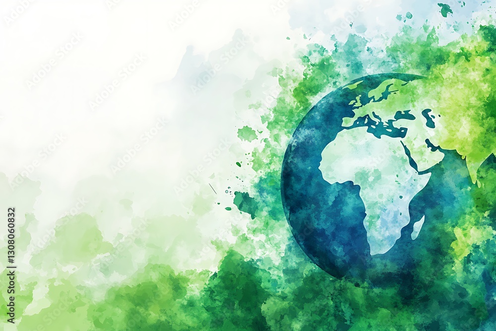 Naklejka premium A Vibrant Earth Day Background with a Blend of Green and Blue