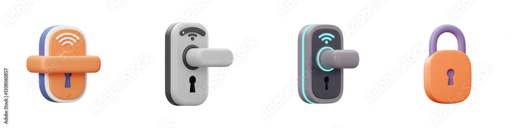 3D smart lock with keyhole for secure and keyless home entry system 3D smart lock with keyhole for secure and keyless home entry system