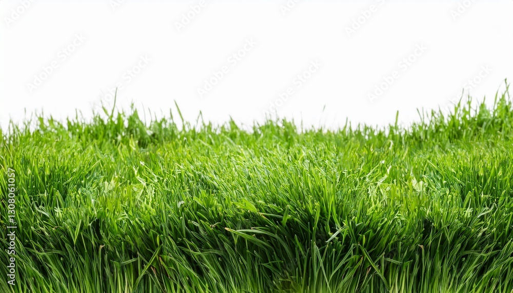 Obraz premium fresh green grass lawn isolated on white background