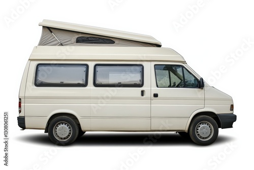 Obraz na płótnie Campervan for pop-top roof, travel vehicle, white background. w salonie
