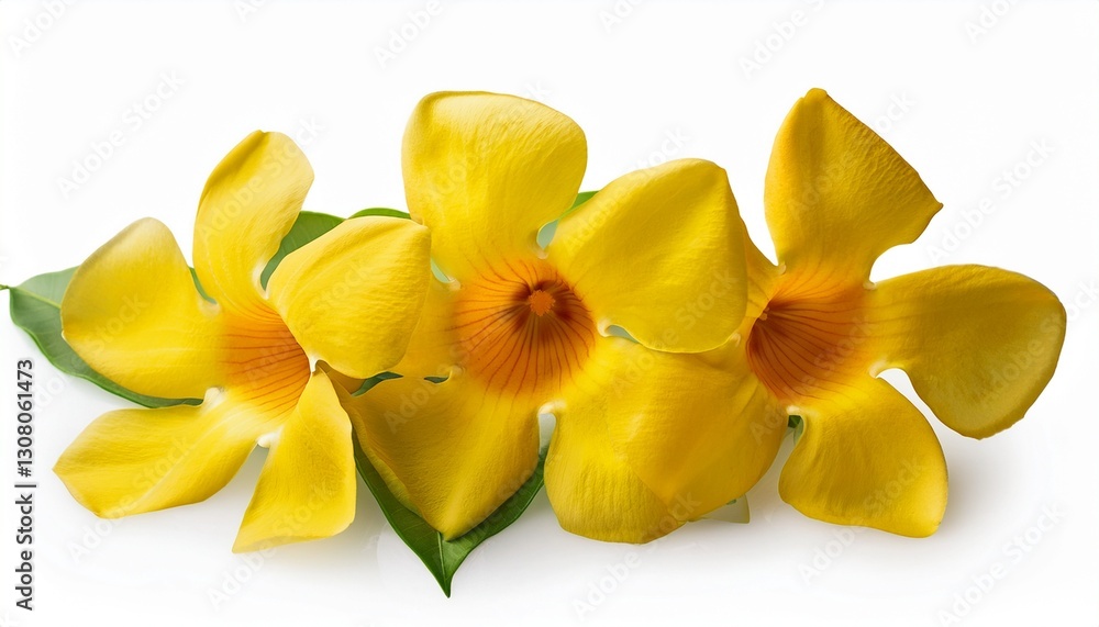 Fototapeta premium allamanda cathartica flowers isolated on white background with clipping path