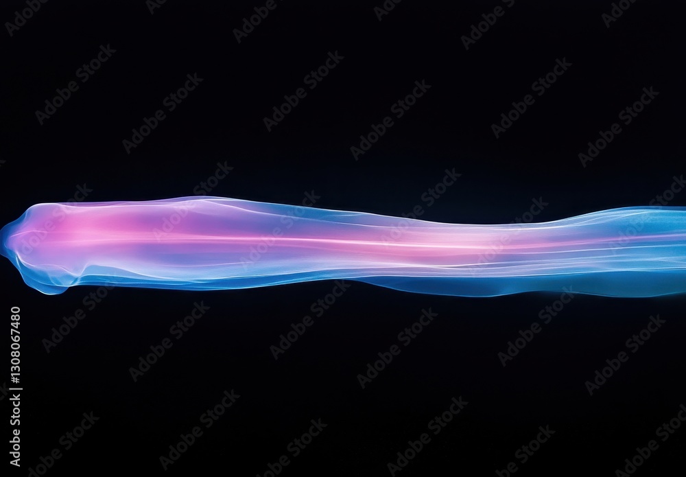 Obraz premium Abstract Light Waves in Blue and Pink Colors Flowing Smoothly Across a Black Background for Creative and Artistic Designs