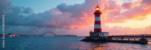 Wallpaper Mural East Pier lighthouse standing tall in Dun Laoghaire harbor, coastal, historic Torontodigital.ca