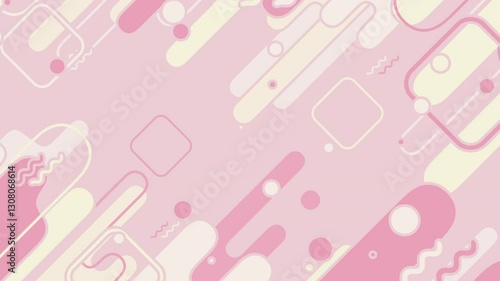 円が弾けたのちストライプの空間を前進するポップなモーショングラフィックス - ピンク